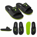 Red Tape Sliders for Men – Green PU Slip-On Sliders