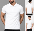 Men's Cotton Blend Regular Polo T-Shirt – Grey Printed