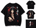 Madnesshub Anime Printed Oversized Black T-Shirt for Men