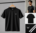 Elvesta Men's Black T-Shirt – Regular Fit Cotton Blend