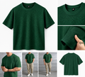 Men's Oversized Waffle Knit T-Shirt – Green Cotton Blend
